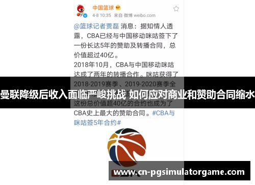曼联降级后收入面临严峻挑战 如何应对商业和赞助合同缩水