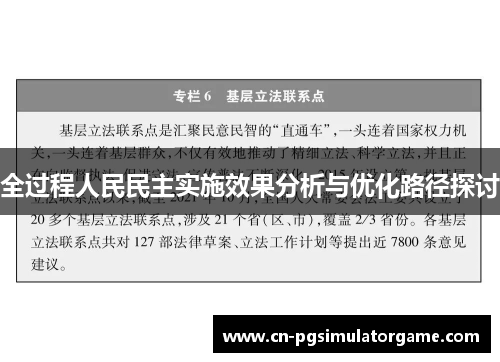 全过程人民民主实施效果分析与优化路径探讨